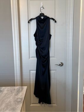 A.L.C. Deep Navy Ruched Maxi Dress